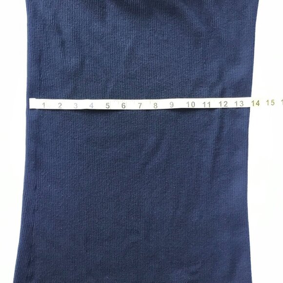 H by HALSTON LBD, black stretchy knit dress, cowl neck, mesh sleeves, sz M - Picture 12 of 14